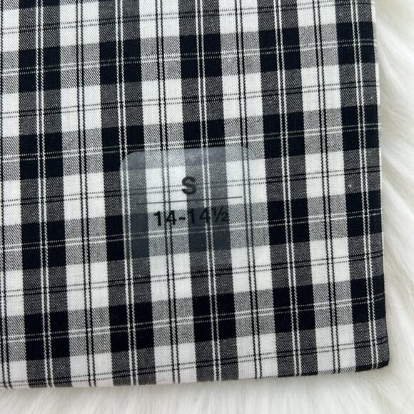 Club Room Performance Slim Fit Long Sleeve - Black/White Plaid - Small - NWT - Picture 2 of 5